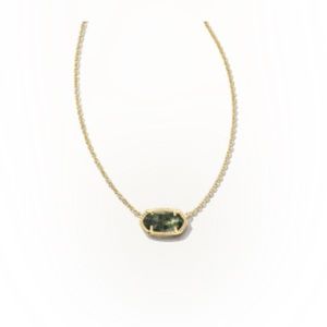 Kendra Scott Elisa Gold Pendant Necklace in Sage Mica